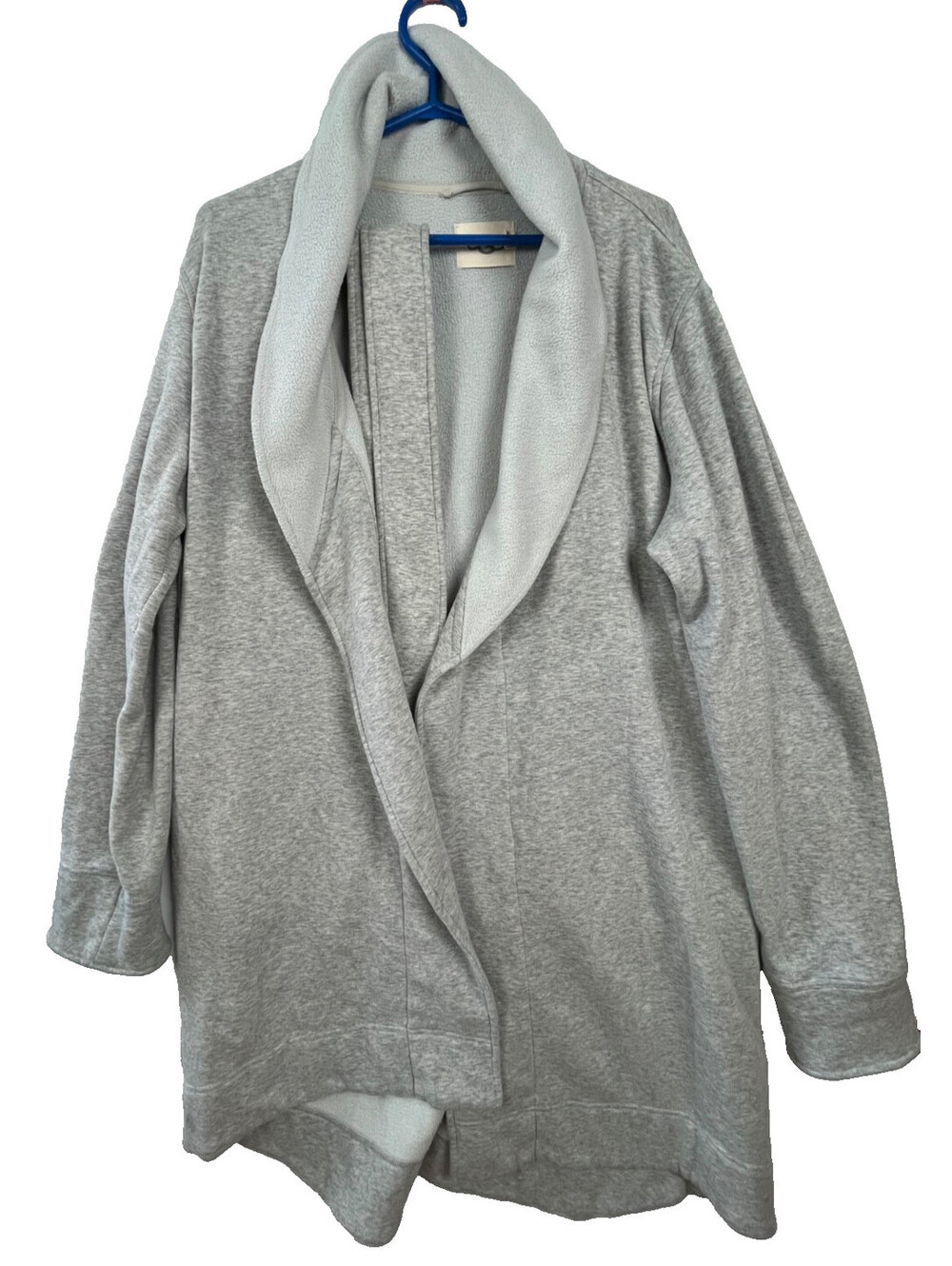 UGG Duffield Robe Womens XL Gray Plush Fleece Lined Shawl Collar Belt
